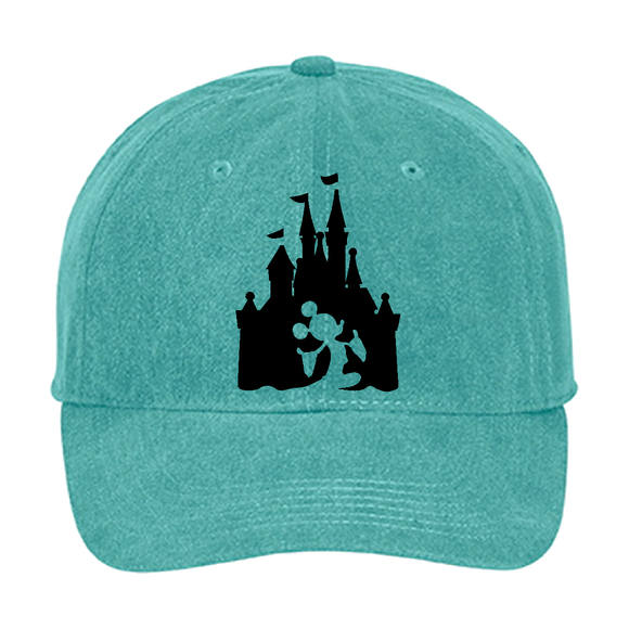 Disney Hat/ Mickey Mouse Cinderella’s Castle Hat/ Disney Baseball Hat/ Disney Vacation Mickey Silhouette Adjustable Cap