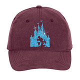 Disney Hat/ Mickey Mouse Silhouette Glitter Blue Cinderella’s Castle Hat/ Disney Baseball Hat/ Disney Vacation Mickey Adjustable Cap