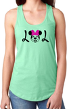 Disney Minnie Mouse Tank Top/ LOL Minnie Women’s Summer Tank/ Disney Minnie Pink Glitter Bow Laughing Out Loud Vacation Tank