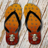 Mandalorian Flip Flops/ Mythosaur Mudhorn Summer Flip Flops/ Tatooine Sunset Mandalorian Disney Vacation Souvenir Sandals