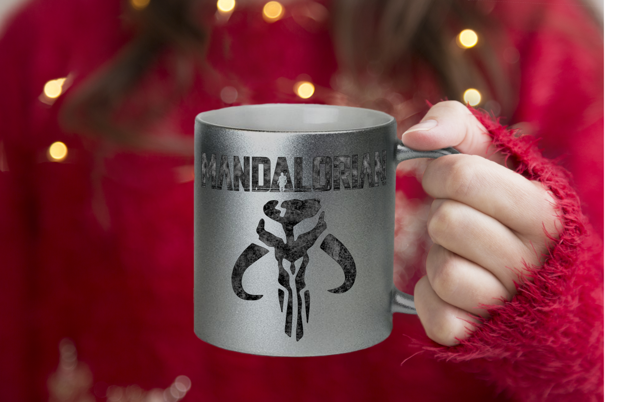 Mandalorian Mug/ Disney Mandalorian Mythosaur Star Wars Silver