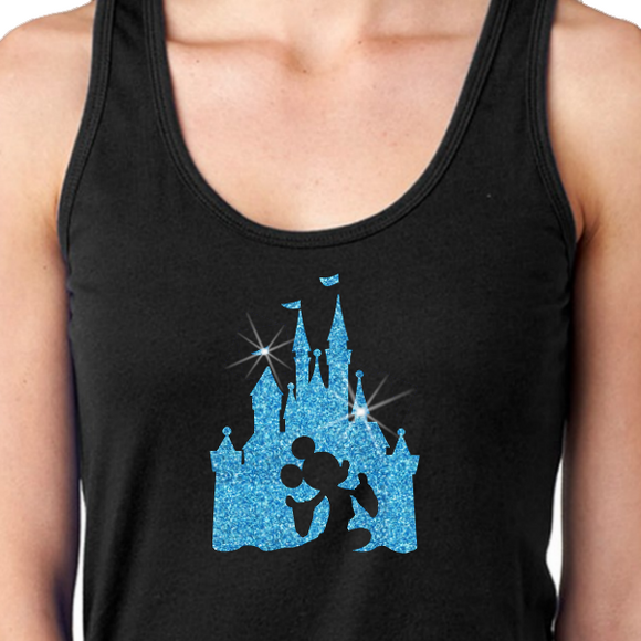 Disney Mickey Mouse Glitter Tank Top/ Disney Cinderella's Castle Blue – Jin  Jin Junction
