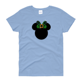 Disney St. Patrick’s Day Glitter Shirt/ Glitter Green Irish Plaid Minnie Women’s Shirt/ Disney Minnie Plaid Bow St. Patrick’s Day T-shirt