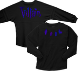 Disney Villains Jersey/ Evil Villains Spirit Shirts/ Blue Holographic Disney Maleficent, Ursula, Vacation Oversized Jersey Top