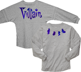 Disney Villains Jersey/ Evil Villains Spirit Shirts/ Blue Holographic Disney Maleficent, Ursula, Vacation Oversized Jersey Top
