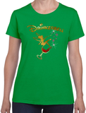 Drinkerbell Shirt / Disney Drinking Epcot Food And Wine Festival Women’s Top/ Funny Disney Tinkerbell Gold, Glitter Red Wine Glass Shirt