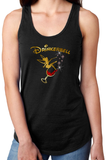 Drinkerbell Tank Top/ Disney Drinking Epcot Food And Wine Festival Women’s Tank/ Funny Tinkerbell Gold, Glitter Red Wine Glass Vacation Tank