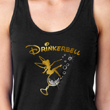 Drinkerbell Tank Top/ Disney Drinking Epcot Food And Wine Festival Women’s Tank/ Funny Tinkerbell Gold, Glitter Wine Glass Vacation Tank