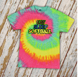 Softball Tie Dye Shirts/ Eat Sleep Fastpitch Softball Quote Animal Print Team Gift Shirts