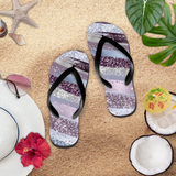 Lavender Glam Flip Flops/ Purple, Silver Beach Summer Sandals