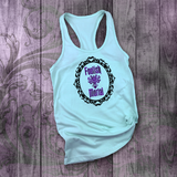 Haunted Mansion Disney Tanks/ Foolish Mortal Purple Metallic Summer Vacation Beach Tank Top