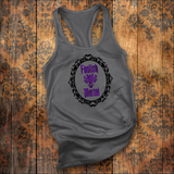 Haunted Mansion Disney Tanks/ Foolish Mortal Purple Metallic Summer Vacation Beach Tank Top