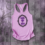 Haunted Mansion Disney Tanks/ Foolish Mortal Purple Metallic Summer Vacation Beach Tank Top