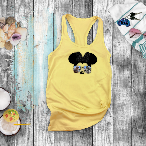 Disney Star Wars Minnie Mouse Tank / Galaxy’s Edge Chewbacca Vacation Shirt/ Minnie Galaxy Glitter Bow Top
