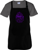 Haunted Mansion Disney Ghost Host Apron/ Metallic Purple Hitchhiking Ghosts Happy Haunts Foolish Mortal Halloween Cooking Adjustable Apron