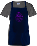 Haunted Mansion Disney Ghost Host Apron/ Metallic Purple Hitchhiking Ghosts Happy Haunts Foolish Mortal Halloween Cooking Adjustable Apron