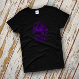 Haunted Mansion Disney Ghost Host Shirts/ Metallic Purple Hitchhiking Ghosts Happy Haunts Foolish Mortal T-Shirt