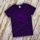 Haunted Mansion Disney Ghost Host Shirts/ Metallic Purple Hitchhiking Ghosts Happy Haunts Foolish Mortal T-Shirt