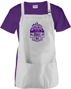 Haunted Mansion Disney Ghost Host Apron/ Metallic Purple Hitchhiking Ghosts Happy Haunts Foolish Mortal Halloween Cooking Adjustable Apron