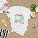 Girls Weekend Trip Shirts/ Retro Sunset Beach Palms And Cocktails Girls Night Out T Shirts