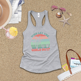Girls Weekend Trip Tanks/ Retro Sunset Beach Palms And Cocktails Girls Night Out Tank Tops