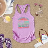 Girls Weekend Trip Tanks/ Retro Sunset Beach Palms And Cocktails Girls Night Out Tank Tops