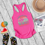 Girls Weekend Trip Tanks/ Retro Sunset Beach Palms And Cocktails Girls Night Out Tank Tops