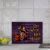 Alice Glass Cutting Board/ Off With Her Head Queen Of Hearts Gothic Kitchen Décor Gift