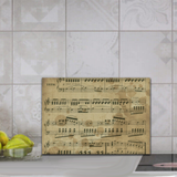 Vintage Music Sheet Glass Cutting Board/ Stained Music Sheet Kitchen Décor Gift