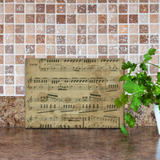 Vintage Music Sheet Glass Cutting Board/ Stained Music Sheet Kitchen Décor Gift