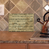 Vintage Music Sheet Glass Cutting Board/ Stained Music Sheet Kitchen Décor Gift
