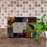 Halloween Gothic Glass Cutting Board/ Medieval Spooky Apothecary Art Patchwork Kitchen Décor Gift