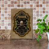 Halloween Apothecary Glass Cutting Board/ Poison Skull And Crossbones Witch Potion Ingredients Vintage Label Kitchen Décor Gift