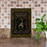Halloween Apothecary Glass Cutting Board/ Scorpion Venom Witch Potion Ingredients Vintage Label Kitchen Décor Gift