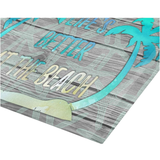 Beach Palm Trees Glass Cutting Board/ Rustic Wood Starfish Life’s Better At The Beach Kitchen Décor Gift