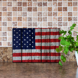 Flag Stars And Stripes Glass Cutting Board/ Patriotic 4th Of July Independence Day Kitchen Décor Gift
