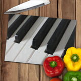 Piano Keys Glass Cutting Board/ Piano Music Lover Kitchen Décor Gift