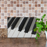 Piano Keys Glass Cutting Board/ Piano Music Lover Kitchen Décor Gift