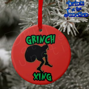 Christmas Grinch Ornament/ Funny Grinch Christmas Ornament/ Gift Tag/ Grinch Crossing Christmas Gift/ Grinch Gifts