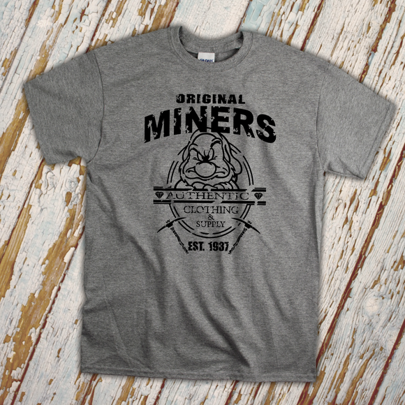 Disney Grumpy Shirts/ Seven Dwarfs Distressed Retro Miners Authentic Clothing And Supply Company Vacation T-Shirts