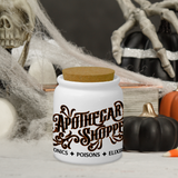 Halloween Décor Ceramic Jar/ Apothecary Shoppe Creamer/ Sugar/ Spice Jar With Cork Lid Kitchen Gift