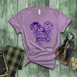 Hocus Pocus Shirts/ Sanderson Sisters Metallic Purple Mickey Mouse Broom, Bats And Stars Disney Halloween Vacation T-Shirts