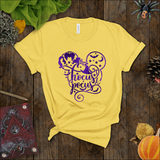 Hocus Pocus Shirts/ Sanderson Sisters Metallic Purple Mickey Mouse Broom, Bats And Stars Disney Halloween Vacation T-Shirts