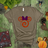 Disney Minnie Halloween Shirts/ Orange Purple Glitter Minnie Mouse Fall T Shirts