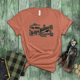 Halloween Witch Shirts/ The Olde Salem Broom Company Vintage Purple, Green Iron Scroll Sign T-Shirts