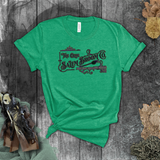 Halloween Witch Shirts/ The Olde Salem Broom Company Vintage Purple, Green Iron Scroll Sign T-Shirts