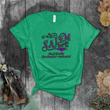 Halloween Witch Shirts/ Salem Broom Company Vintage Purple, Green Sign T-Shirts