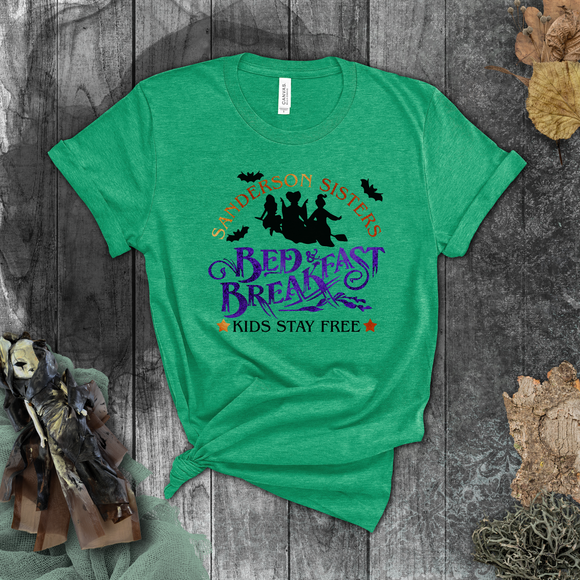 Hocus Pocus Shirts/ Sanderson Sisters Bed And Breakfast Metallic Purple And Orange Halloween T Shirts