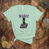 Halloween Sexy Naughty Witch Shirts/ Wicked AF Neon Green, Purple Marquee Letter Lights T-Shirt