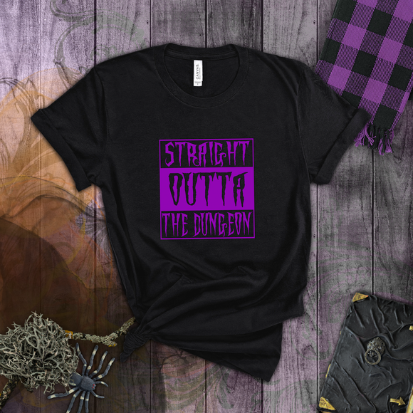 Halloween Costume Shirt/ Creepy Purple Straight Outta The Dungeon T-Shirts